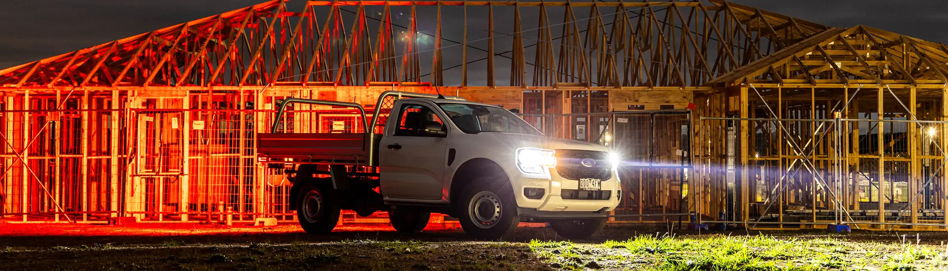 Dexon LED headlight globes installed in an UTE
